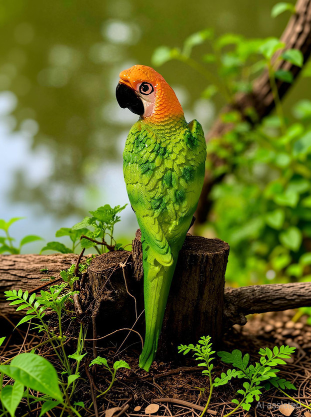Craftpitaraa Craftpitaraa green parrot Handmade for Hanging Decor Bird Sculpture for Home Decor, Garden Decorative Showpiece  -  27.5 cm(Resin, Green) - Flipkart Deal