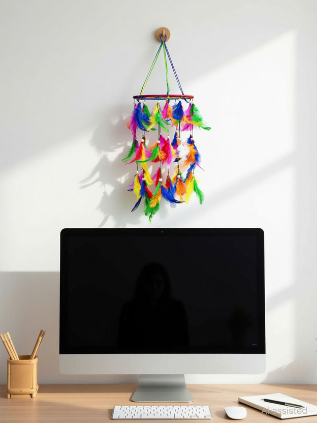 himanshu trading company Multi Dream Catcher Wall Hanging - Attract Positive Dreams & Positive Thinking (For Home / Office / Institute / Shop / Hostel / PG / Hotels / Restaurants) Decorative Showpiece Decorative Showpiece  -  5 cm(Fabric, Multicolor)