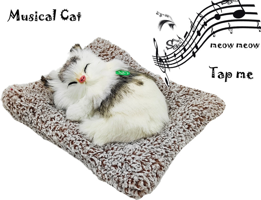 dishvy Sleeping cat with meaw sound | Musical cat Idol B(Multicolor)
