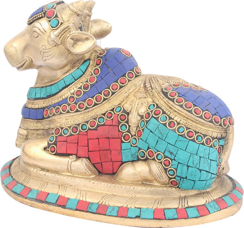 StatueStudio Nandi Statue Temple Decor Nandi Bell Standing Nandi Idol