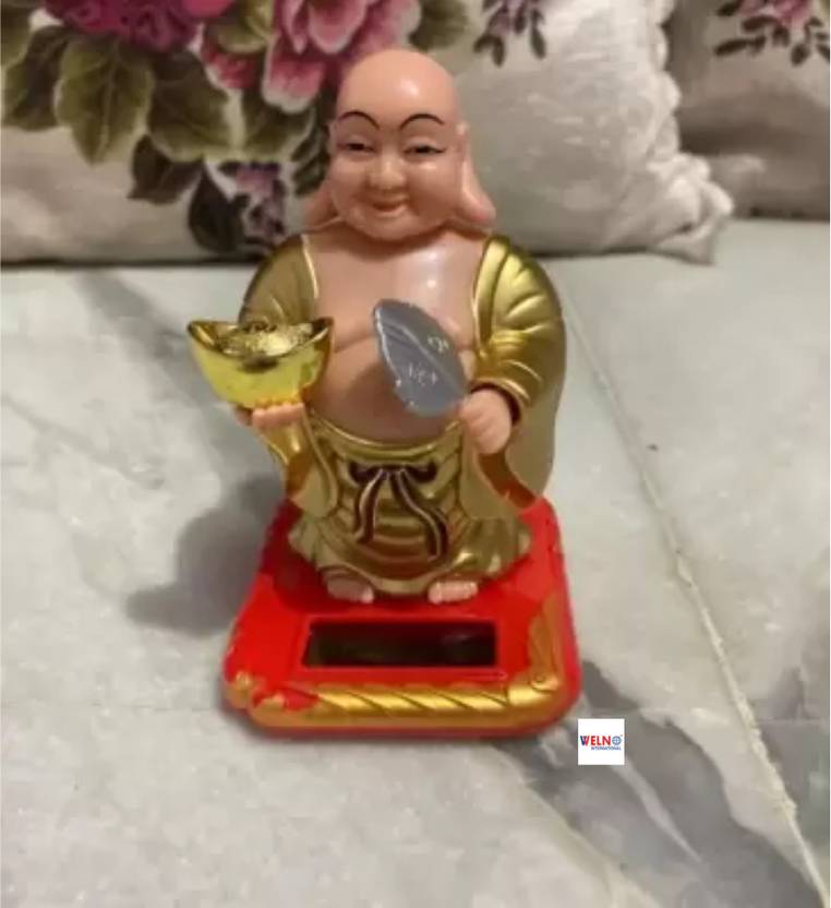 mark india Solar Laughing Buddha Waving Fan Moving Head & Decorative