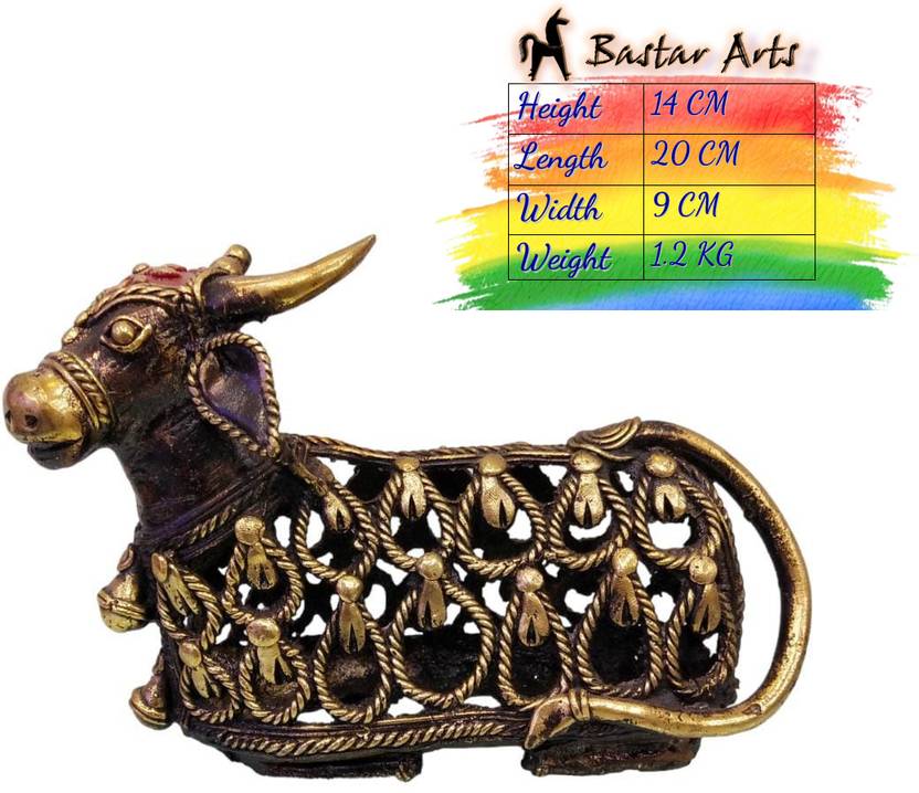 Bastar Arts Bastar Art Jaali Sitting Nandi Dhokra art Table top