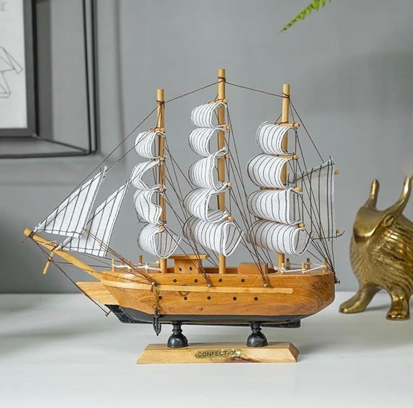 boAt ViaZAID Wooden Antique Sailing Ship-Boat Style Music Box Showpiece for Office Home Decor Decorative Showpiece  -  6 cm(Plastic, Multicolor) - Flipkart Deal