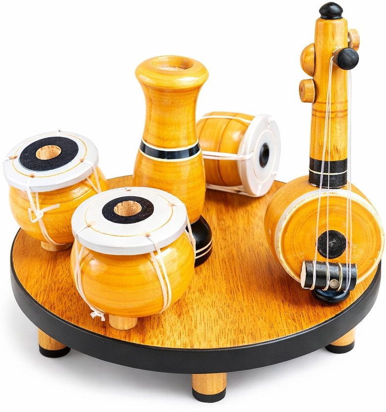 ranexa ranexa Handicraft Wooden Musical Indian Classical Music Miniature Instrument Decorative Showpiece  -  8 cm(Wood, Brown) - Flipkart Deal
