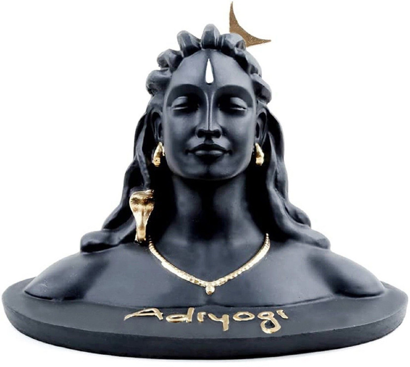 swaaksh Siyaram Adiyogi Shiva Statue Decorative Showpiece  -  8.5 cm(Polyresin, Black)