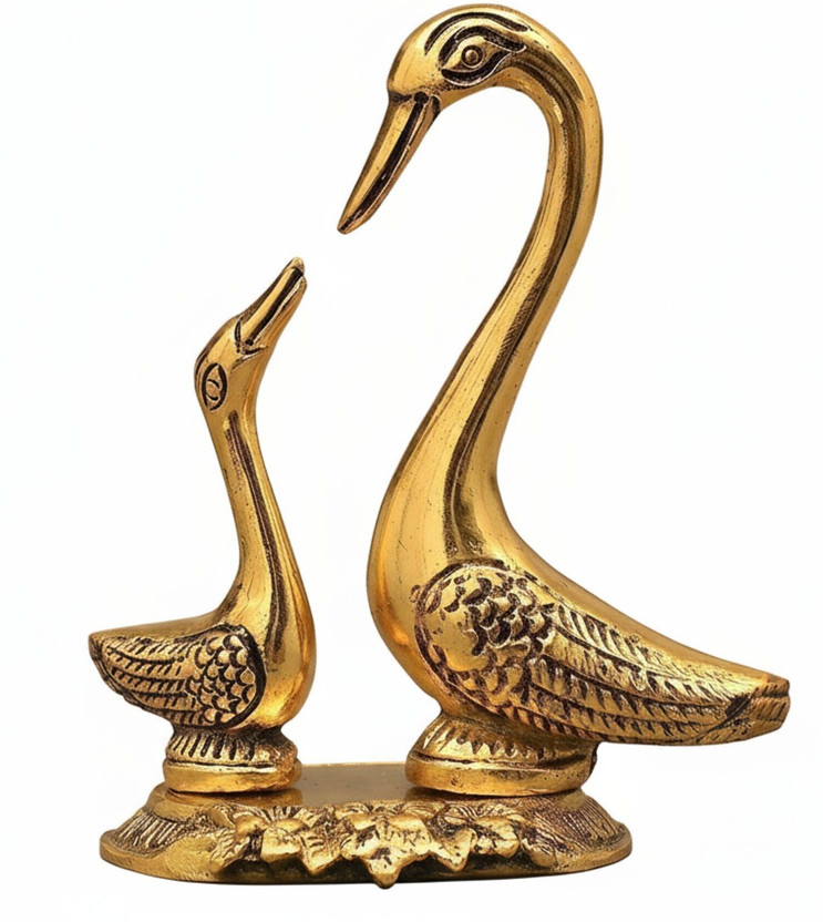 KridayKraft Metal Handicrafts Swan Pair / Kissing Duck love birds,Metal Love Birds swan Pair Showpiece for Home Decor Statue Love for Romantic Gift to Boyfriend,Girlfriend,Wife,Friends, Decoration Idol for Showcase,Office Decoration,Gift Your Relatives on Birthday Gift,corporate gifts,Gift Article..