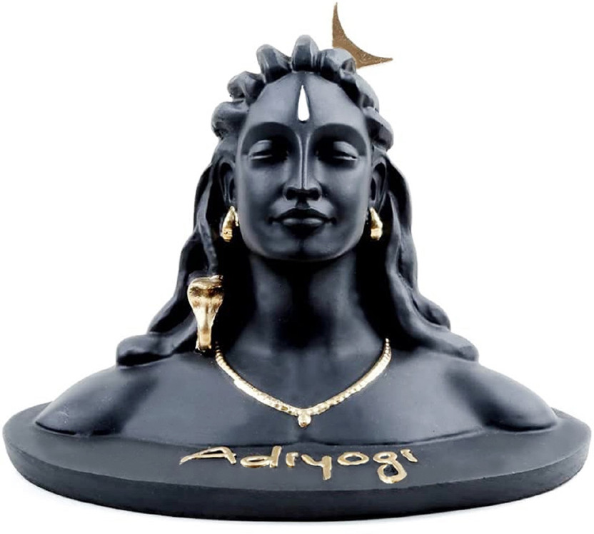 ARSUVI Lord Adiyogi Shankara Shiva Statue, Mahadev Murti, for Home & Office Decor Decorative Showpiece  -  8.5 cm(Polyresin, Black)