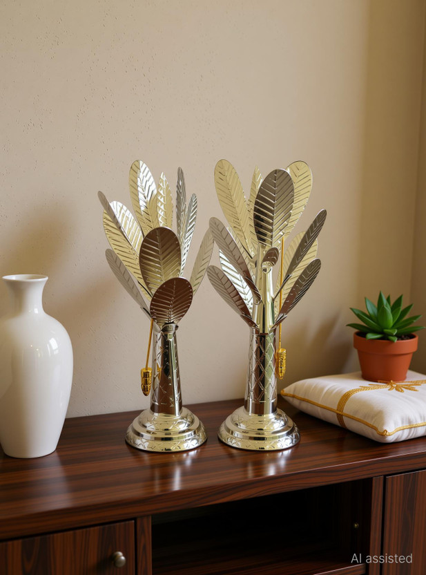 samukkaras samukkaras fashions Samukkaras Pure German Silver Banana Tree for Pooja Room Decoration Decorative Showpiece  -  30 cm(Silver, Silver) - Flipkart Deal