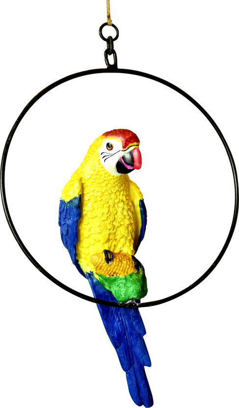 MARINER'S CREATION HANGING PARROT FOR HOME DÉCOR OUTDOOR HANGING GARDEN DÉCOR & GIFTING ITEM Decorative Showpiece  -  30 cm(Polyresin, Multicolor)