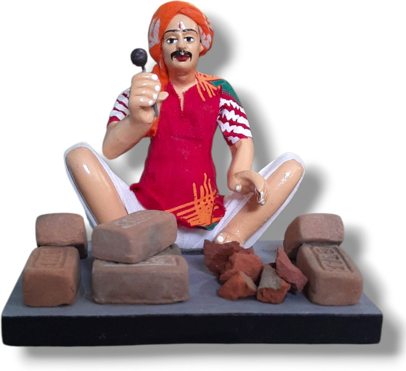 MRITTIKA Decorative Showpiece  -  10 cm(Clay, Multicolor)