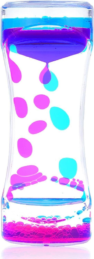 NISHIV Timer Liquid Motion Bubbler for Kids & Adults Diamond Shaped Liquid Timer Decorative Showpiece  -  10 cm(Glass, Multicolor)