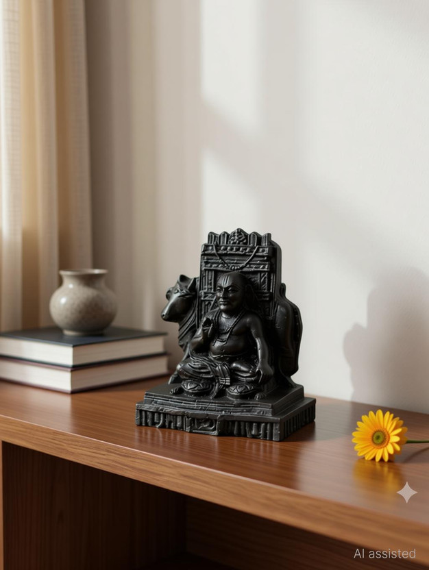 JRG Ragavendra Swamy Idol Home Decorative, Showpiece (5cmsx3cmsx6cms) Decorative Showpiece  -  6 cm(Polyresin, Black)
