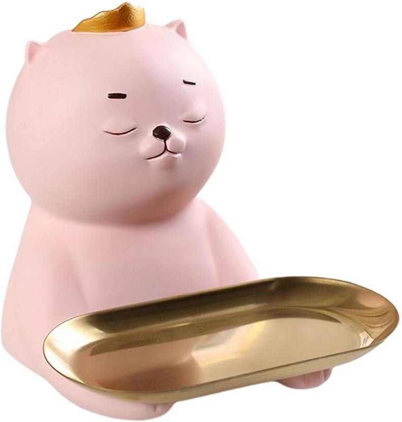 BNF Cat Statue Storage Tray Resin Kitten Sculpture Entrance Bedroom