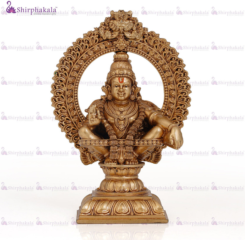 SHIRPHAKALA – Divine Handicrafts Ayyappan Idol - 4 Inch Height Resin Statue for Pooja & Home Decor, Car dashboard Decorative Showpiece  -  10.5 cm(Polyresin, Gold)