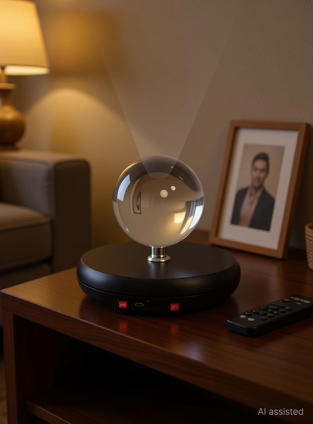 SUPVOX 1Pcs Rotating Display Stand with LED USB Charge 360 Degree Rotating Turntable Decorative Showpiece  -  5 cm(Plastic, Black)