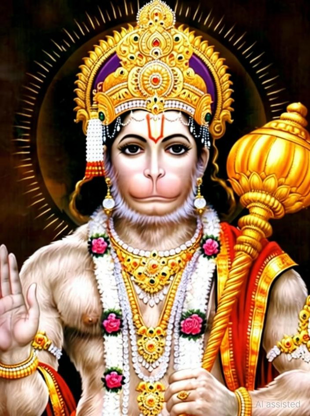 Niya Krafts Hanuman idol for Car Dashboard home Gift Statue Temple Pooja Office Study Table Decorative Showpiece  -  8 cm(Plastic, Multicolor)
