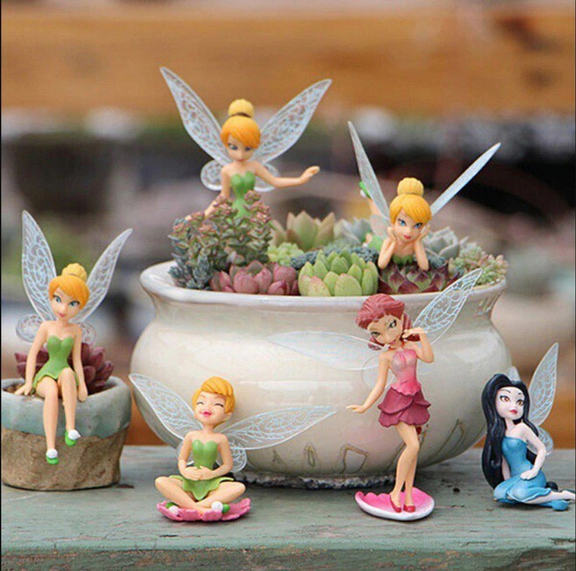 Chocozone 6pc Miniature Fairy Princess Garden Decor Home Decoration Mini Landscape Dolls Decorative Showpiece  -  7.4 cm(Plastic, Multicolor)