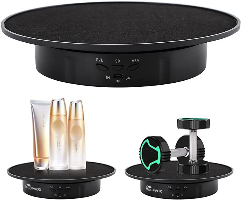 SERPLEX Electric Rotating Display Stand 360 Degree Rotary Turntable USB Charger 20CM 8KG Decorative Showpiece  -  4 cm(Plastic, Black)