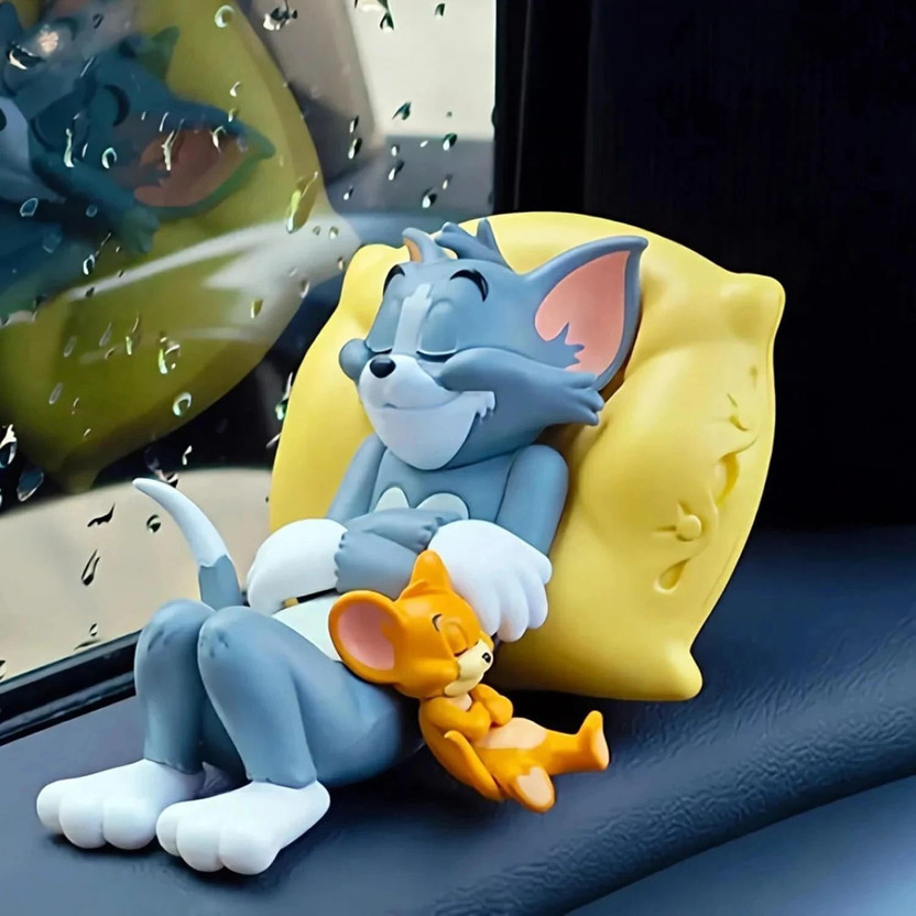 INDIWARRIOR Car Decoration Dashboard Accessories Tom And Jerry Decorative Showpiece  -  8 cm(Plastic, Multicolor)