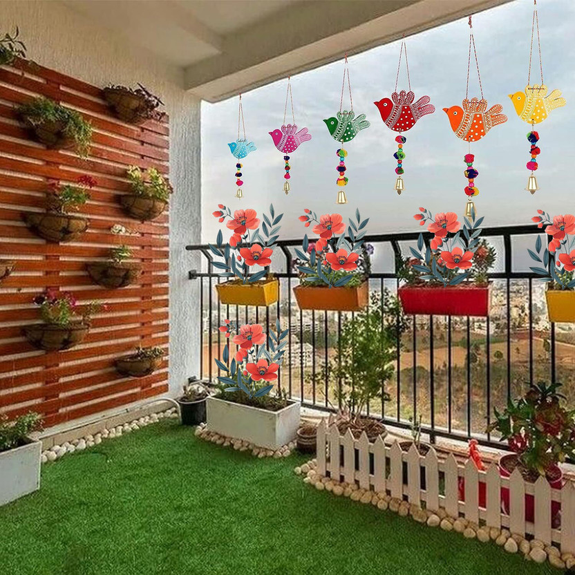 GORVINU CRAFTS Bird Wall Hanging Multicolor Decorative Item for,Garden,Home Festival Decoration Decorative Showpiece  -  30.5 cm(Wood, Multicolor)