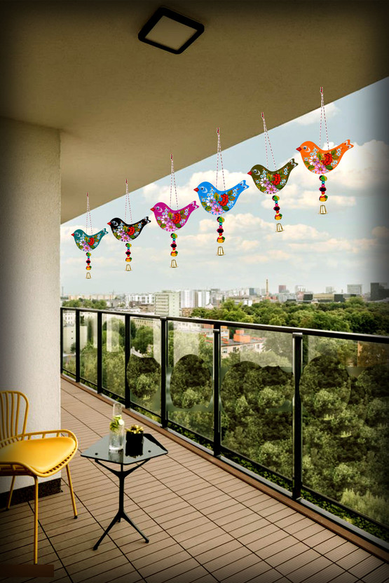GORVINU CRAFTS Multicolor Wall Hanging tive Item for,Garden,Home Festival DecorationDecora Decorative Showpiece  -  35 cm(Wood, Pink, Orange, Yellow, Red, Light Blue, Green)