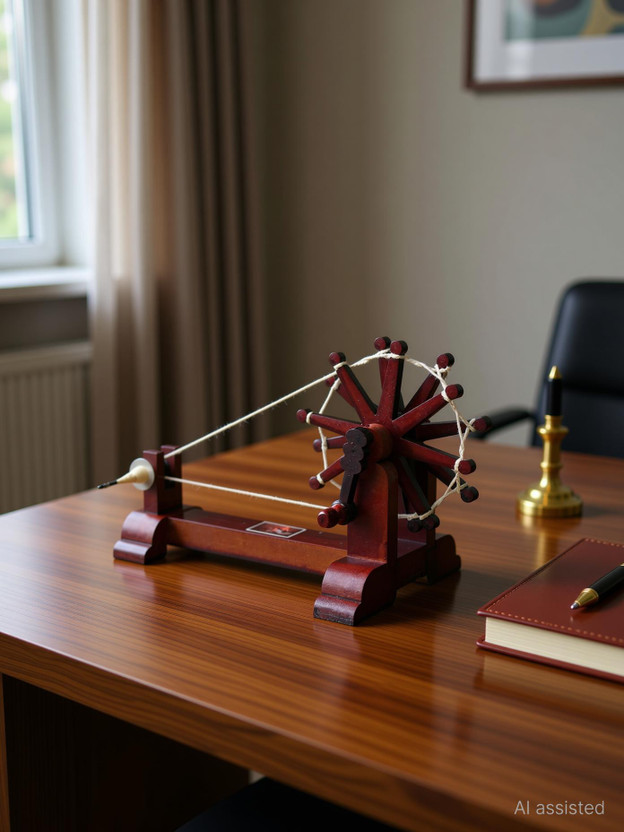 Tej Tej Gifts Handcrafted Gandhiji Mini Wooden Charkha in Spin Wheel for Home Decor,Gift Item Decorative Showpiece  -  15 cm(Wood, Brown) - Flipkart Deal