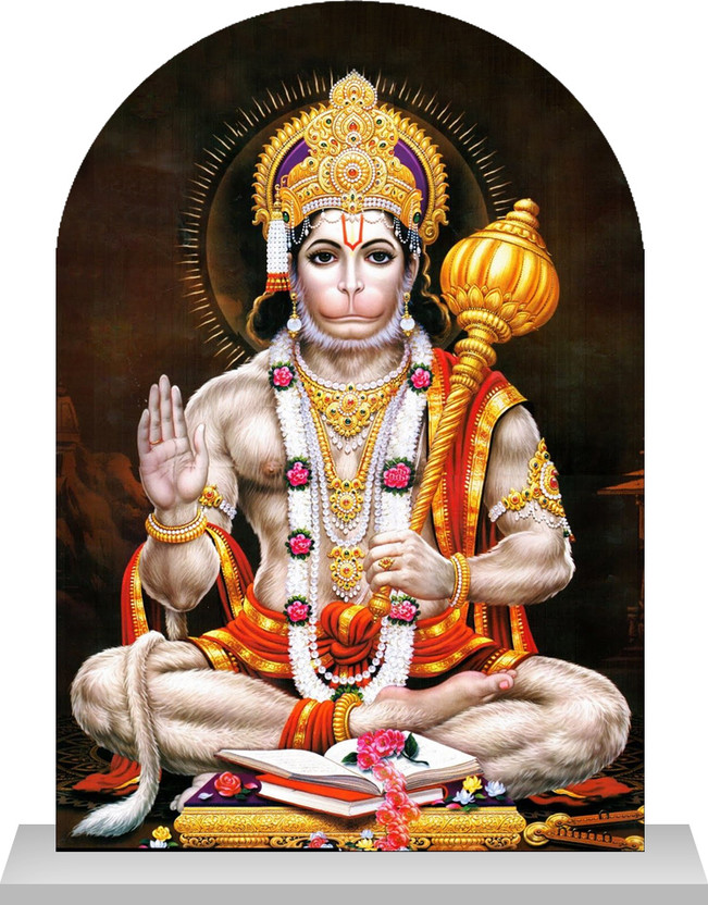 Pawandeep Hanuman idol for Car Dashboard home Gift Statue Temple Pooja Office Study Table Decorative Showpiece  -  8 cm(Plastic, Multicolor)