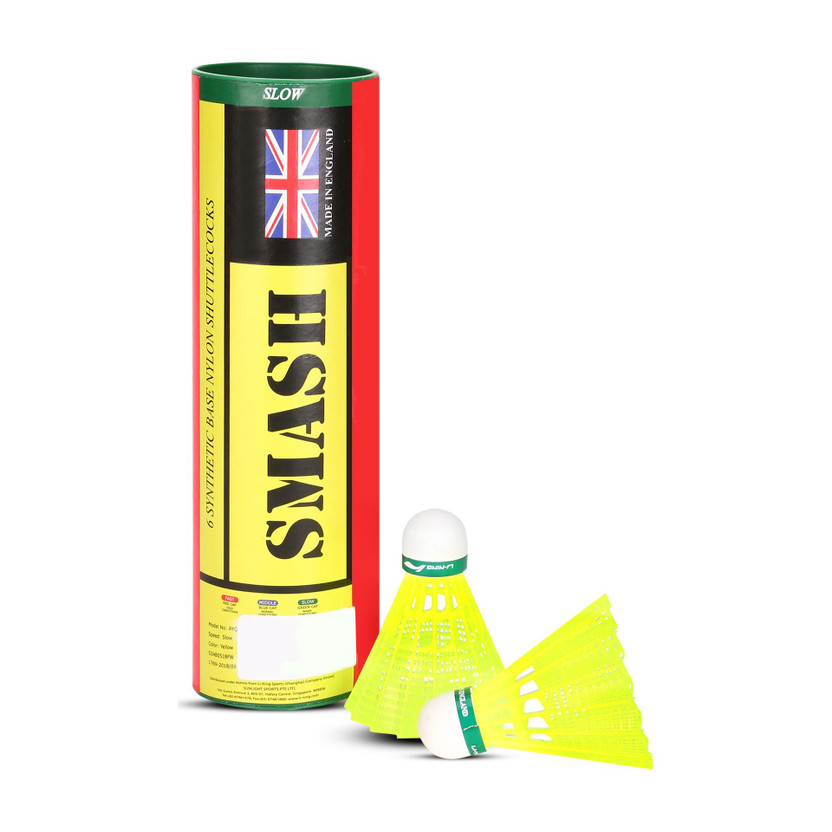 LI-NING Smash Nylon Shuttle  - Yellow(Slow, 75, Pack of 6)