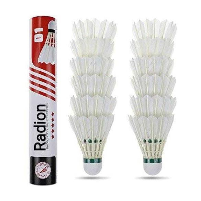Vikas Sports shuttle13 white feather pack of 10 Feather Shuttle  - White(Medium, 77, Pack of 10)