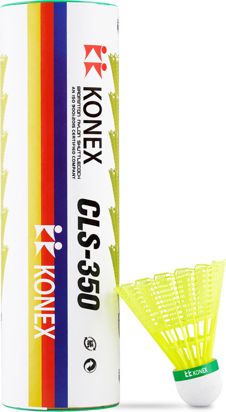 Konex Stable Flight & Fast Recovery Nylon Shuttle  - Yellow(Medium, 77, Pack of 6)