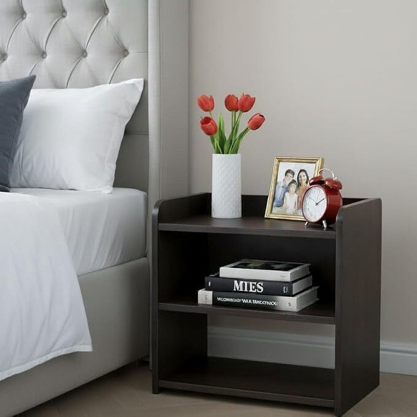 PNDG Bed Side Table Engineered Wood Bedside Table(Finish Color - Black, DIY(Do-It-Yourself))