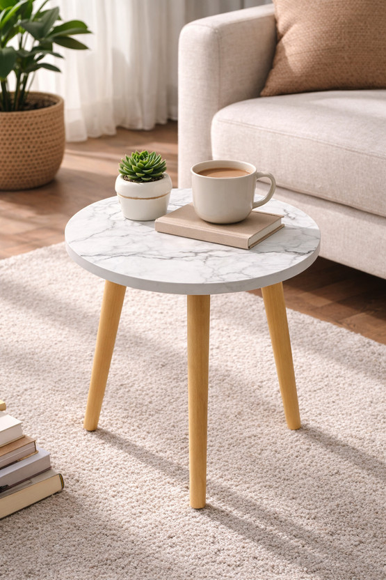 etiquette art Coffee Table Side Table/End Table/Plant Stand for Living Room and Bedroom Engineered Wood Coffee Table(Finish Color - White, DIY(Do-It-Yourself))