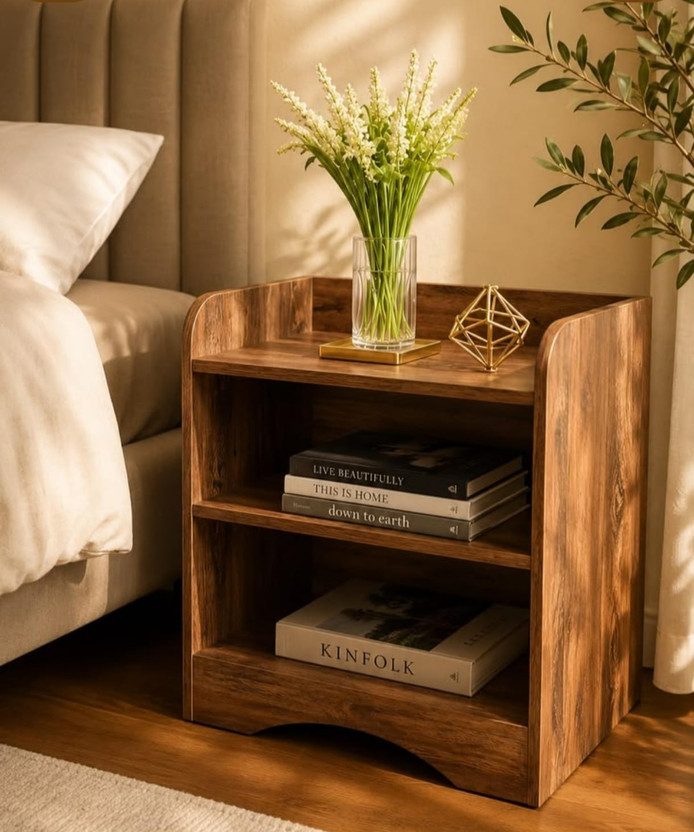 Yookeer Side Tables for Bedroom, Bed Side Tables for Bed Room Engineered Wood Bedside Table(Finish Color - BROWN, DIY(Do-It-Yourself))