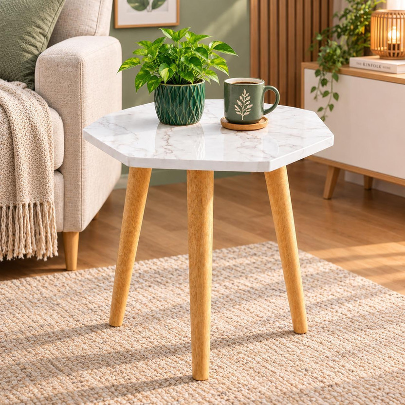 Global Global enterprises Hexa-Shaped_table_001 Engineered Wood Side Table(Finish Color - White, DIY(Do-It-Yourself)) - Flipkart Deal
