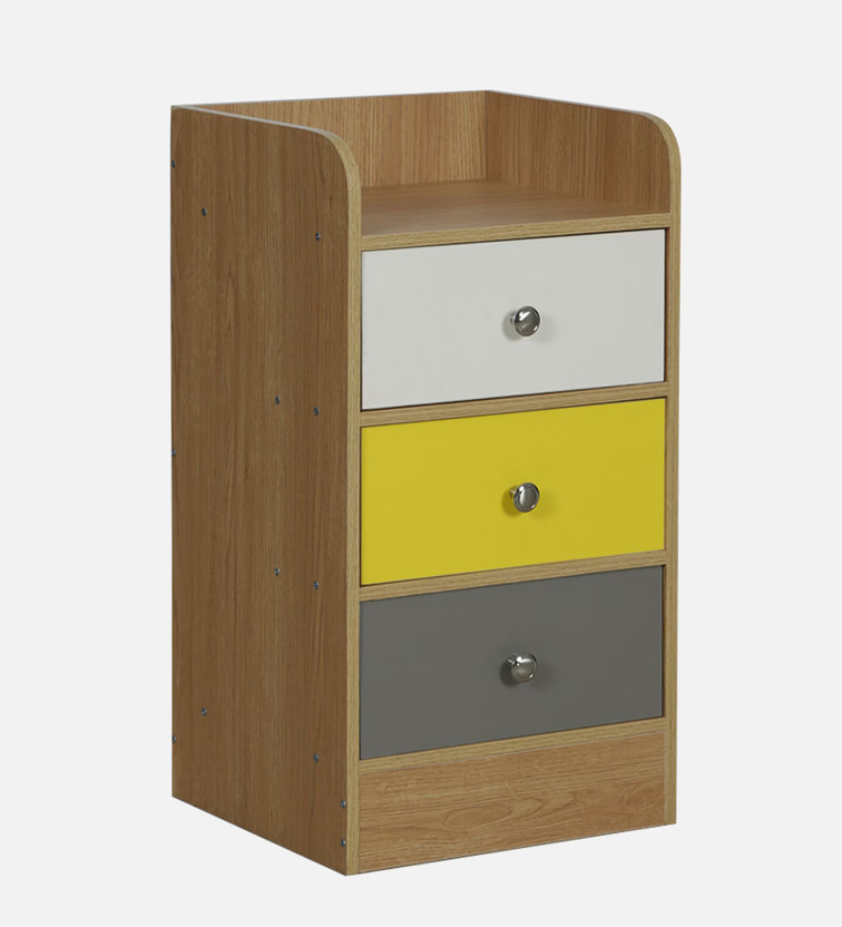 KAWACHI KAWACHI Sofa Side End Bed Side Tables Nightstand with 3 Spacious Drawers for Storage Engineered Wood Bedside Table(Finish Color - Beige Multi Drawer, DIY(Do-It-Yourself)) - Flipkart Deal