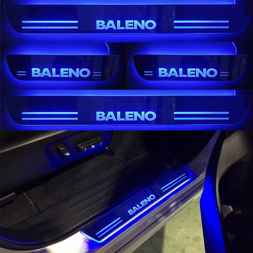 DRJ TECHNO Door Led Acrylic Foot Step Sill Plate with Suzuki Brezza