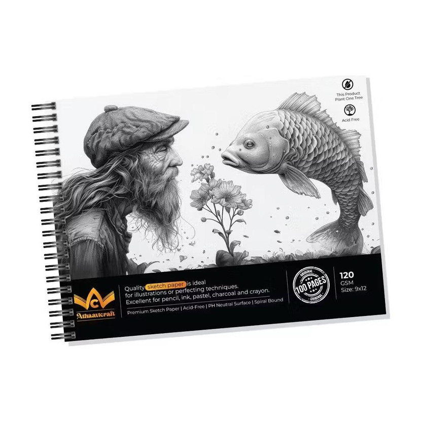 athaavicraft Sketch Book for Drawing & Shading – 120 GSM Premium Spiral Bound Sketch Pad Sketch Pad(50 Sheets)