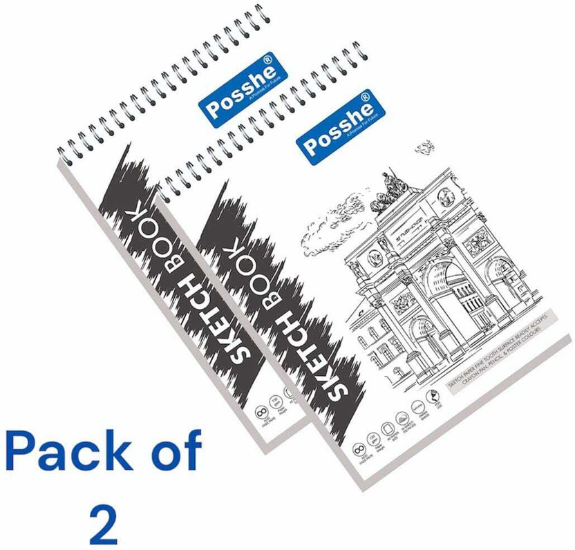 Asha Enterprises sketch book_2 Sketch Pad(50 Sheets, Pack of 2)