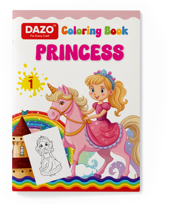 dazo Coloring Book for Kids Age 1 -6 Years - Princess Drawing Book for Early Learners Sketch Pad(16 Sheets)