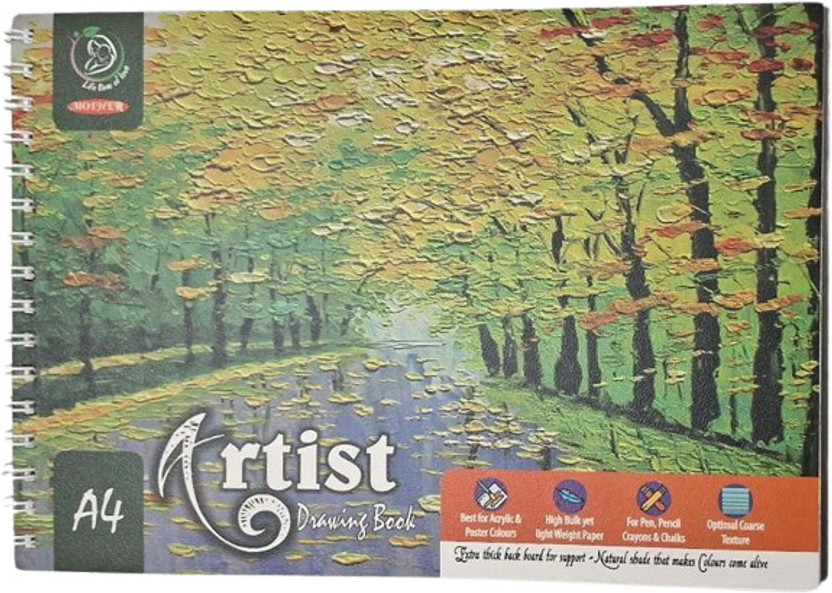 Greeshma A4 Artist Drawing Book - 100 Pages Sketch Pad(50 Sheets)