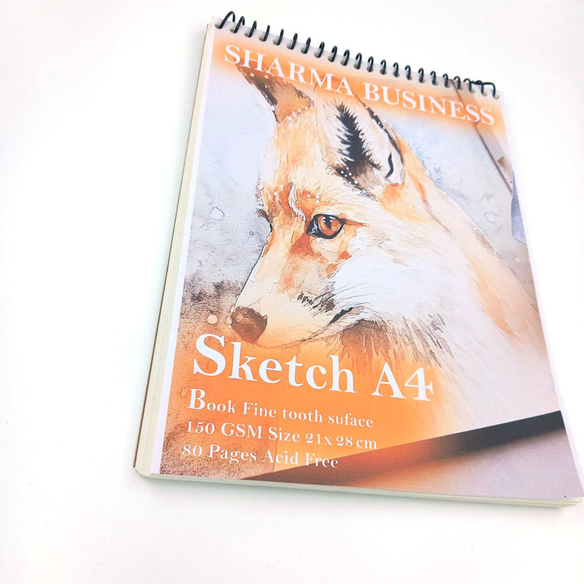 KRASHTIC REDGE A4 Drawing Sketch book For Kids Adults Beginners Artist 80 Pages Set 1 Sketch Pad(40 Sheets)