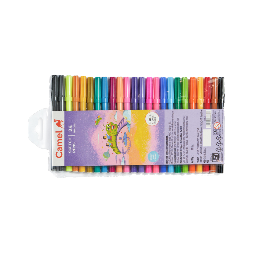 Camel Kids Flexible Nib Sketch Pens(Set of 1, Multicolor)