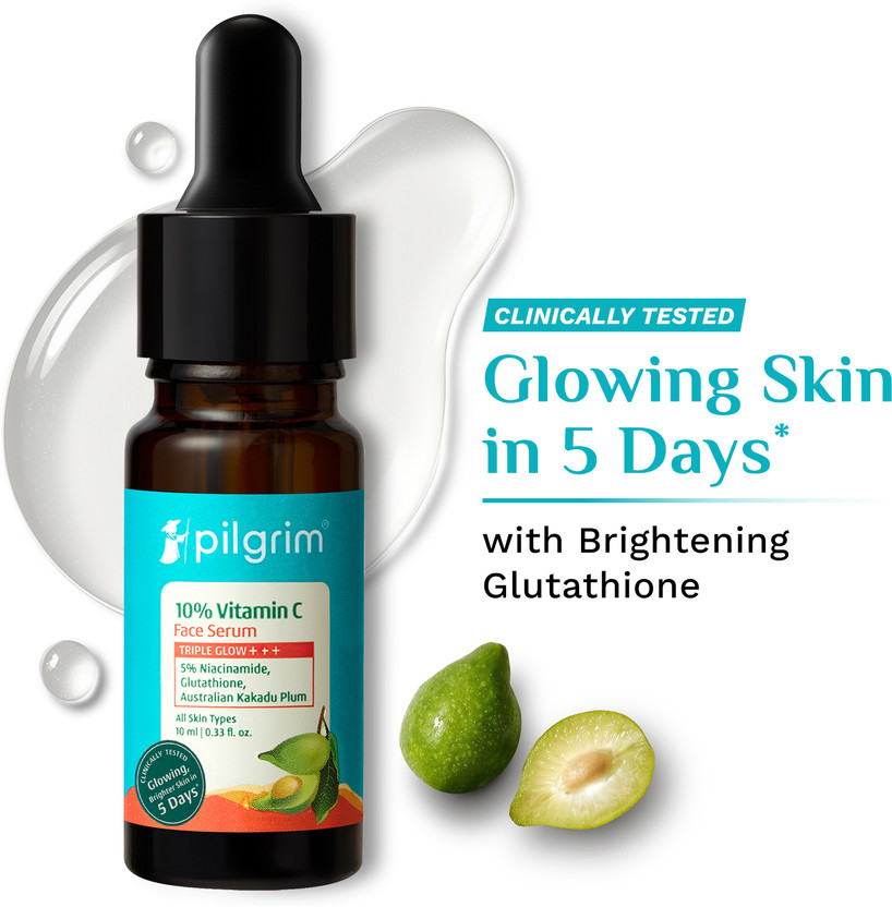 Pilgrim 10% Vitamin C Face Serum for Oily Skin|Men & Women|Skin Brightening(10 ml)