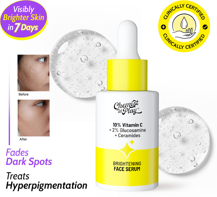 Chemist at Play 10% Vitamin C Serum - Face Serum for Women & Men - Brightens & Gives Glow(30 ml)