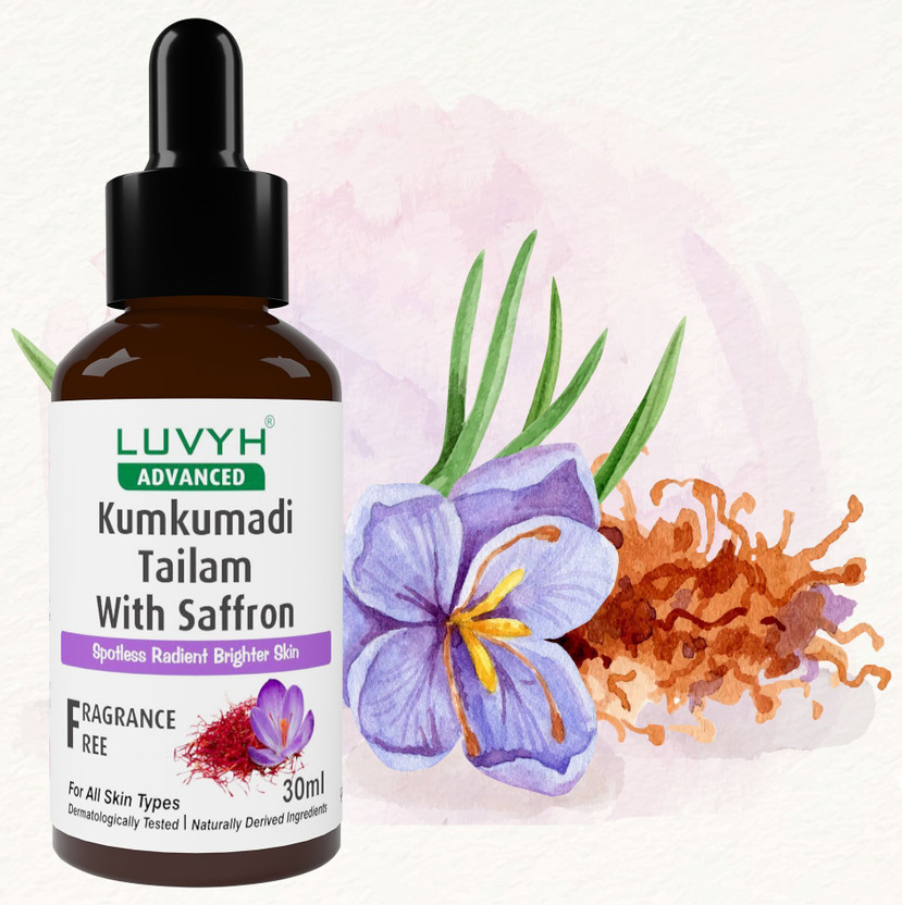 LUVYH LUVYH Kumkumadi Tailam Saffron Serum Glowing Skin Kerala Traditional Face Oil(30 ml) - Flipkart Deal