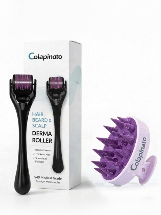 Colapinato Derma Roller 0.5mm with Scalp Massager Hair Growth & Scalp Care Combo(50 g)