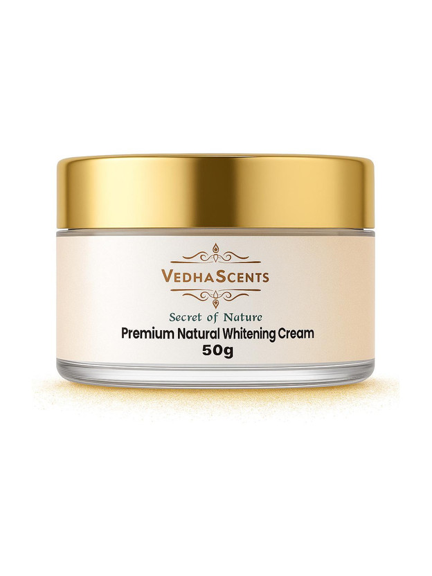 Vedhascents Natural Premium Ayurvedic Skin Whitening & Brightening Cream |Removes Tan ,Improves Fairness,Evens Skin Tone,Lightens Pigmentation|Natural Paraben-Free Formula|Ayurvedic Night Face Cream(50 g)