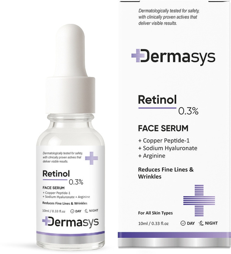 Dermasys 0.3% Retinol Serum For Anti Aging with Peptide & Hyaluronic Acid | Reduces Fine Lines & Wrinkles(10 ml)