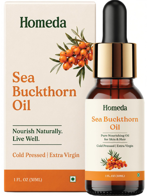 Homeda Homeda Sea Buckthorn Pulp Oil for Face | Seabuckthorn Serum -Nourishing Hair & Skin Oil(30 ml) - Flipkart Deal