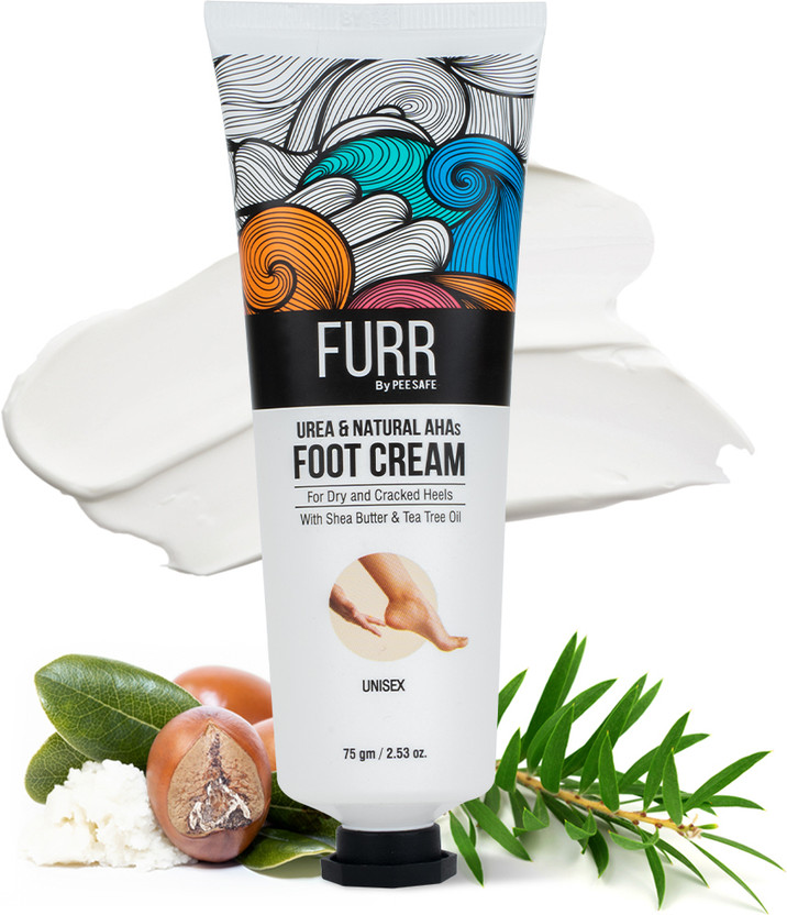 FURR By Pee Safe Urea & Natural AHAs Foot Cream | Unisex | For Dry & Cracked Heels | Deeply Hydrates, Repairs & Exfoliates | Shea Butter | Tea Tree Oil | Aloe Vera Extract(75 g)